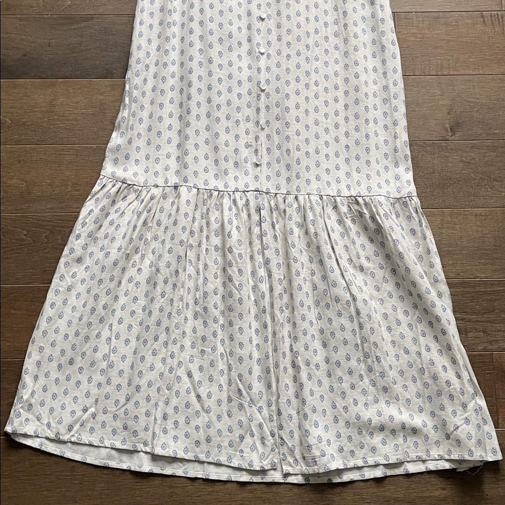 Linen Blend Maxi Dress NWT Monteau Los Angeles - Picture 7 of 7